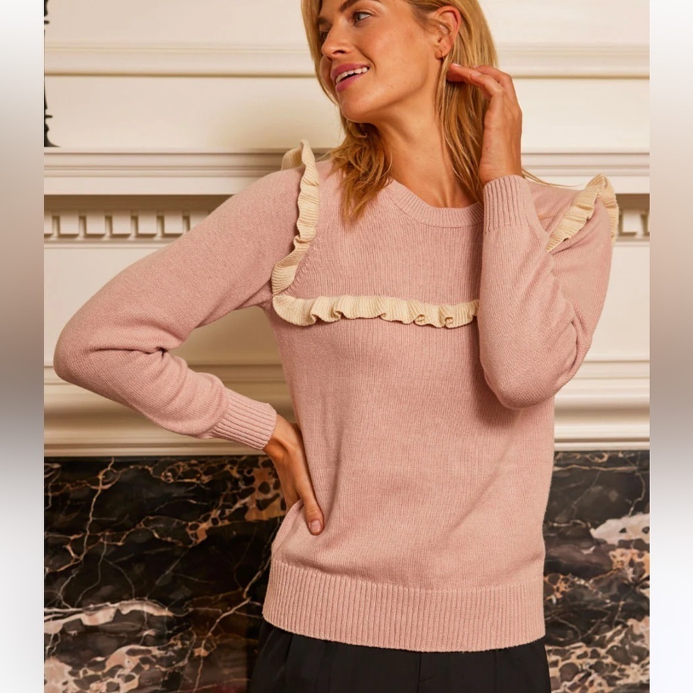 Summersalt The Year-Round Crewneck Ruffle
Sweater in Petal Pink Women’s 2XL